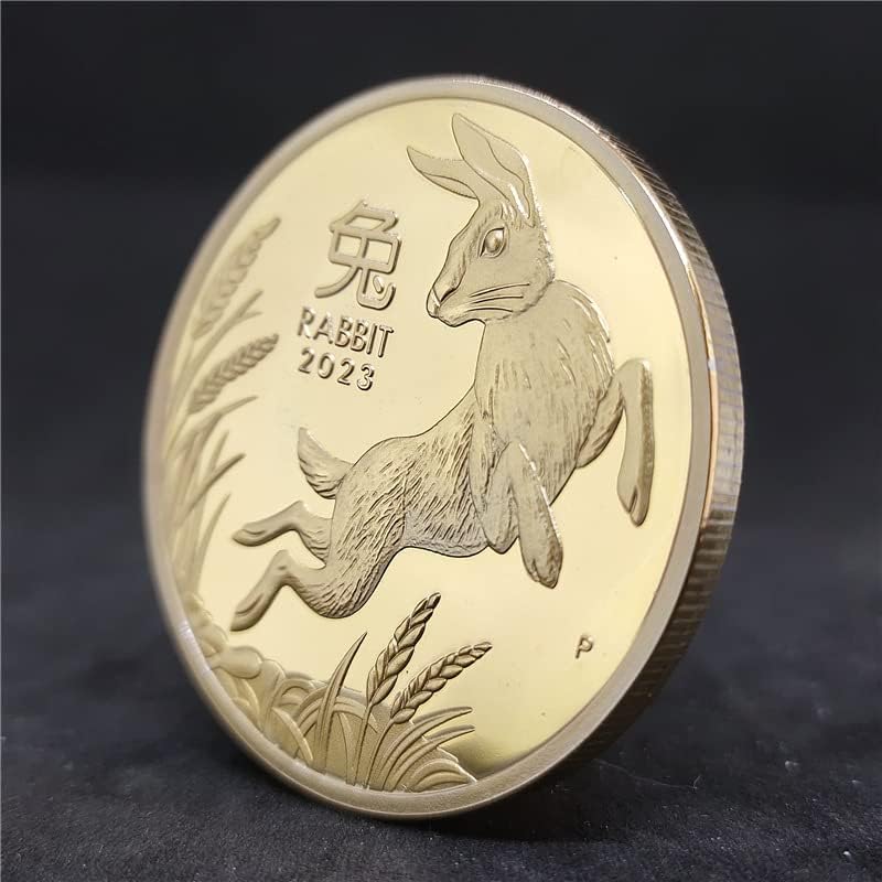 2023 Година на Заека Монета кралица на Австралия Елизабет II Възпоменателна Монета от Позлатени Монети с колекционерска стойност (сребро 1)