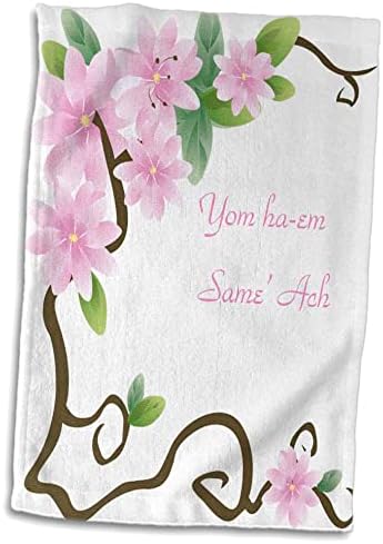 3dRose Florene - Празничен разпечатки От Деня на майката на иврит - Кърпи (twl-204358-1)