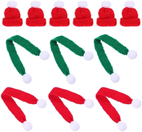 PRETYZOOM 60 бр Коледни Мини-Държачи За Десертно Сребро Коледен Декор За Бутилки Вино Мини Коледни Шапки на Дядо Коледа, Шал и Шапка