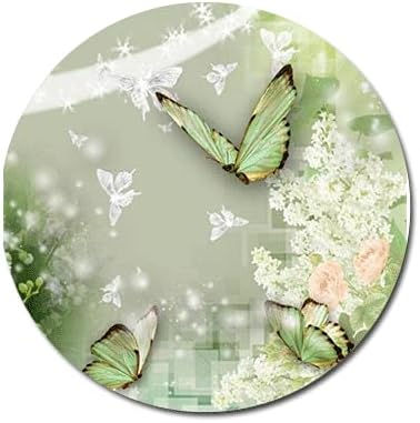 Колекция от красиви кръгли каботажните с пеперуди за напитки - Произведен от полиэстеровой плат и рециклирана гума - Комплект от 4
