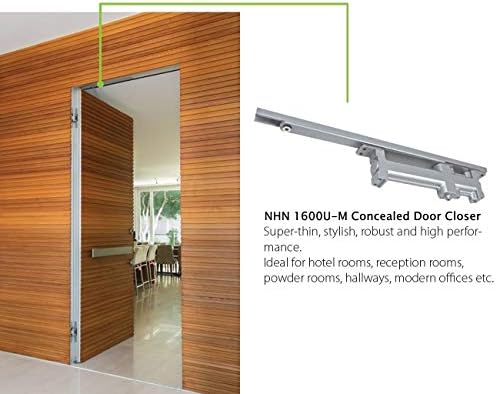 NHN1638U-M Скрит рамката на една врата по-близо, безручный, сверхпрочный, с тегло до 132 паунда. Врати, Двухскоростной Регулатор, Невидим Една Врата По-Близо