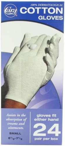 Дерматологични памучни ръкавици CARA, малки, 24 порции (опаковка от 24 броя)