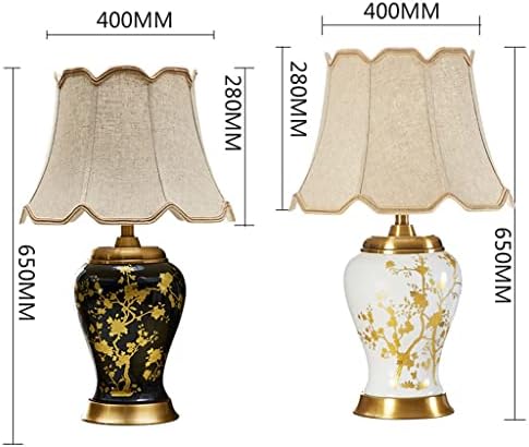 LXXSH Ретро Платинена Керамична Настолна Лампа Нощна лампа за Спални Led Декоративна Лампа Бутон за нощна светлина на Атмосферата (Цвят: D, размер: 65x40 см)
