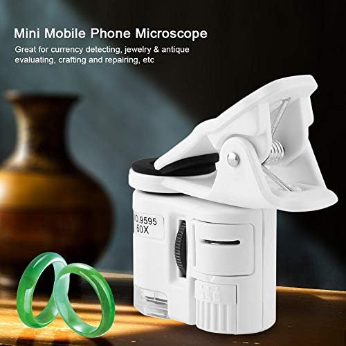 Мини Микроскоп, за мобилен телефон, Walfront 9595W 60X Zoom Микроскоп с Увеличително Стъкло LED UV-Лампа Мини Микроскоп