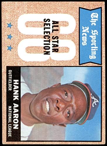 1968 Topps 370 All-Star Ханк Аарон Атланта Брэйвз (бейзболна картичка) VG/БИВШ Брэйвз