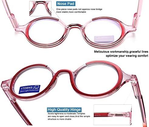 YTDBNS Очила за четене за жени и мъже, Ретро Кръгли Очила за четене с блокиране на синя Светлина, 2 Компютърни Очила За четене с пружинным тръба на шарнирна връзка mit, 0,75