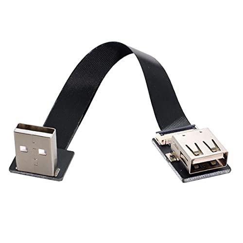 chenyang CY Up Ъгъл Плосък Тънък Гъвкав кабел USB 2.0 Type-A за мъже и Жени, Удлинительный Кабел за предаване на данни за FPV, диск, Скенер и принтер 20 см