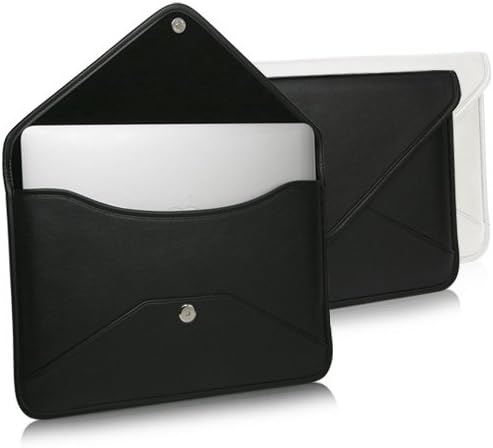 Калъф BoxWave, който е съвместим с Samsung Galaxy Book2 Pro (15,6 инча) (калъф от BoxWave) - Луксозни Кожена чанта-месинджър, дизайн своята практика-плик от изкуствена кожа - черно jet black