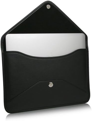 Калъф BoxWave, който е съвместим с Samsung Galaxy Book2 Pro 360 (15,6 инча) (калъф от BoxWave) - Луксозни кожена чанта-месинджър, дизайн своята практика-плик от изкуствена кожа - черно jet black