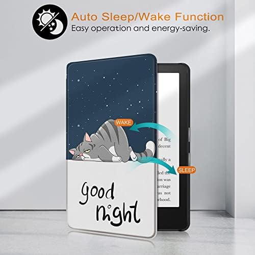 Тънък калъф за изцяло нов Kindle - Калъф от изкуствена кожа с автоматична функция за събуждане/сън-Подходящ за напълно