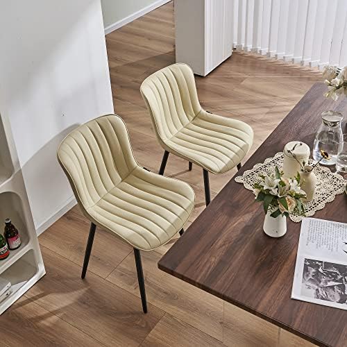 Трапезни столове YOUNUOKE Комплект от 2 Обитых столове за отдих в модерен стил от средата на века, Без Подлакътници,