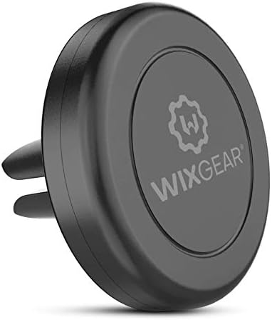 Универсален Автомобилен Магнитен държач за телефон WixGear Air Vent с технологията за Бързо свързване на смартфон и мини-таблет, Черен, 1 Опаковка