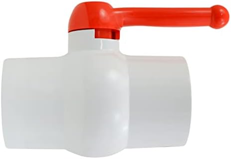 Клапан средната линия на Сферичен Кран PVC с Червена Т-Образна дръжка За прекъсване на водата 3 инча. Връзка за разтворител Бялата пластмаса (482T300)