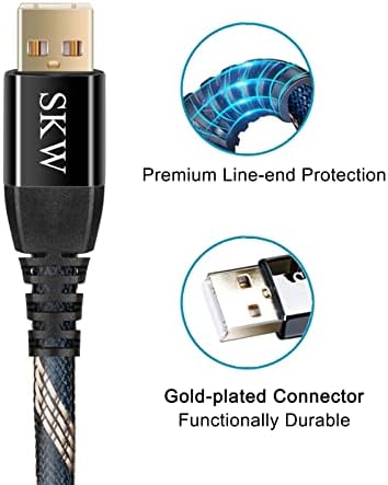 SKW Аудиофильский USB Кабел за принтер USB A USB B Високоскоростен Кабел 9,8 фута / 3 м