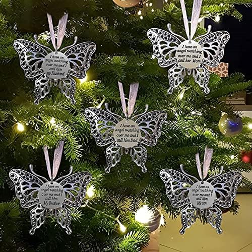 YULINBBGS Окачване Коледна декорация във формата на Пеперуда, Частица от моето Сърце към Небето, Коледно Дърво, Спомен Окачване, Семеен Спомен Чар, Подарък (L-Мъж)