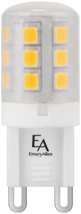 Миниатюрни led лампа EmeryAllen EA-G9-4.5 W-001-309F-D с регулируема яркост, Двухконтактная, Съвместима с JA8, 120, В-4.5 W (еквивалент на 50 W), 450 Лумена, 3000 К, 1 бр., бяла