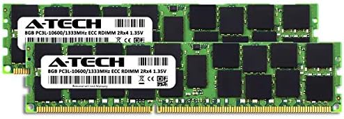 Комплект оперативна памет A-Tech обем 16 GB (2x8 GB) за Dell Precision T5500 - DDR3L 1333 Mhz, PC3-10600 ECC с регистрация RDIMM 2Rx4 1.35 V - Сървър