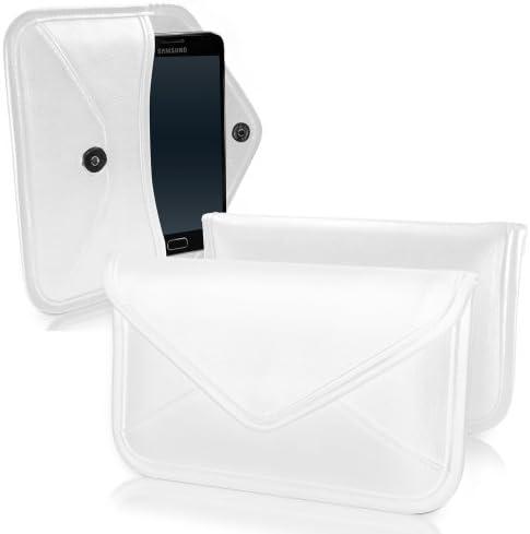 Калъф BoxWave, който е Съвместим с Gionee G13 Pro - Луксозна Кожена чанта-месинджър, чанта-плик от изкуствена кожа за Gionee G13 Pro - Цвят Слонова кост, Бял