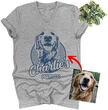 Персонализирани Тениски за Кучета Pawarts Куче с V-Образно Деколте - по Поръчка на Тениски с Графичен Модел за Майките Кучета