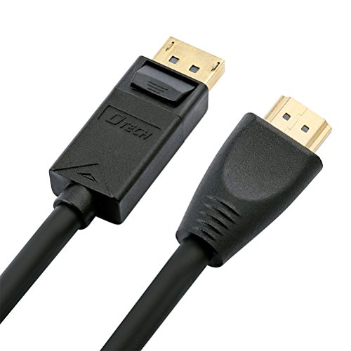 Кабел DTECH 3 фут DisplayPort-HDMI с Позлатените жак - Черен