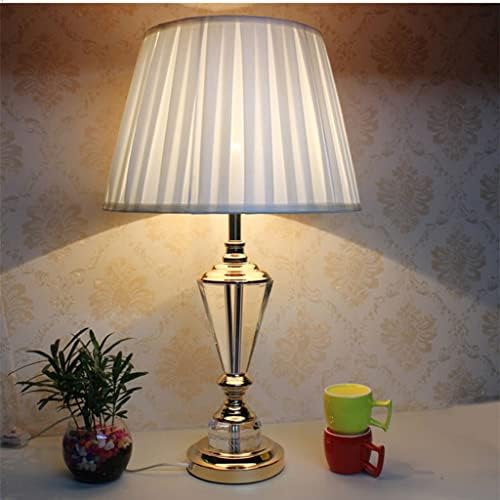 ZLXDP Европейската Прозрачен Кристален Декоративна Настолна Лампа Класическа Тъканта, Спалня, Хол, Кабинет Led Осветление Златни