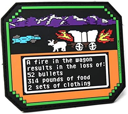 Комплект тактически ивици от PVC с една кука и линия, вдъхновена от ретро-игри Oregon Trail