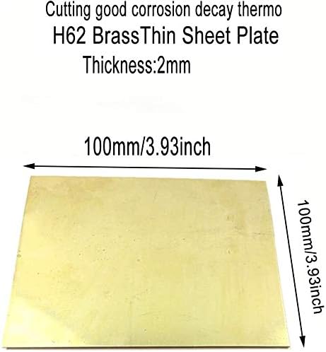 LUCKNIGHT H62 Латунная метална Тонколистовая Фолио табела Ролка Метална стойка с Дебелина 2 мм, 1 бр. Латунная табела (Размер: 100 мм x100 mm)