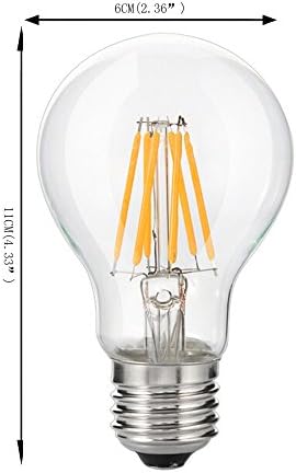 Реколта Led лампа с нажежаема жичка A19 - 10W, Светодиодна крушка със средна основание E26, Прозрачен Топло Бяло 2700K,