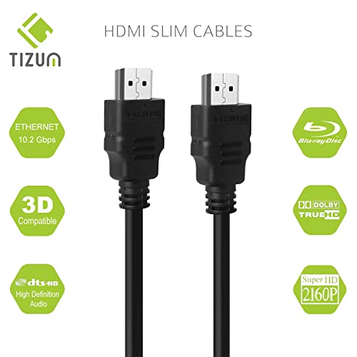 Високоскоростен HDMI кабел от Tizum / Ethernet кабел | е Съвместим с ps5, xbox series x, ipad air, Fire tv, usb кабел c, Macbook Pro / Air, лаптопи, DVD-плейър, както и всички устройства с HDMI | Поддържа 3D (10,2