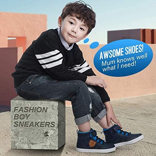 UOVO/Обувки за момчета, Водоустойчив Детски обувки, Обувки за скейтборд със средна берцем, Детски спортни обувки Размер