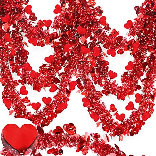 TURNMEON 33 Фута Валентин Сърцето на Червената Сърма Венец Украса Обрат Венец Метална Лента Свети Валентин Декорации