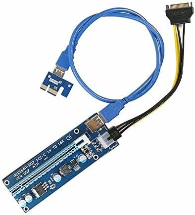 Bitcoinmerch.com - PCI-E PCIE GPU Странично Express от 1X до 16X (захранва се от кабел 6pin SATA) Удължител графична