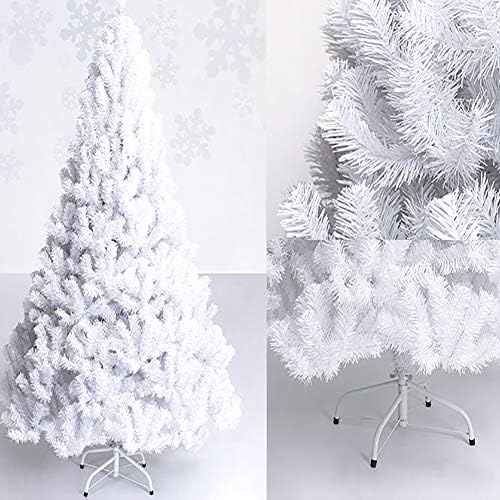 Коледно Дърво от Премиум-клас, от Бял Сняг/Флокированная Изкуствена Коледна Елха на панти, Празничен декор от Бор с метална