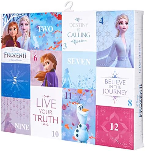 Чорапи Дисни гърлс Frozen 12 Days of Advent в кутия, Светъл разнообразни-frozen 2, 9 и 11 на САЩ