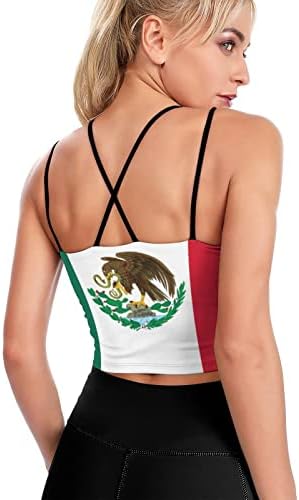 Дамски майк ISMV с Флага на Мексико, Скъсяване на Върховете за Джогинг, Ризи За Йога, Ежедневни Майк