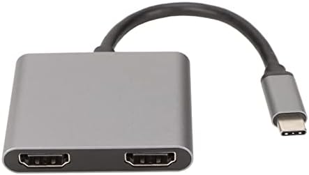 Asixxsix USB C до Двойно Адаптер HDMI, 4K 60HZ, Адаптер за два монитора C USB Адаптер с 2 зарядно устройство HDMI Алуминиев