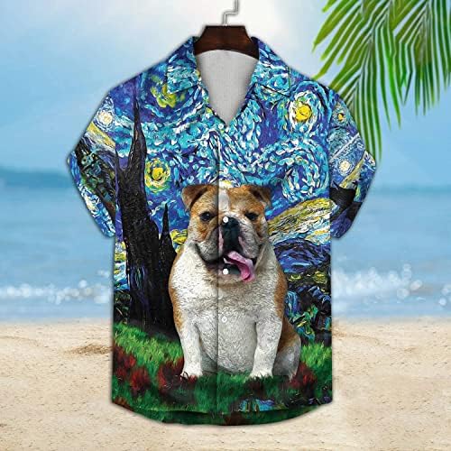 Персонални Изработени По Поръчка Риза Aloha С Цветен Модел на Кучето, Лятна Плажна Хавайска Риза За мъже И Жени, Хавайска