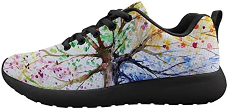 owaheson Ръчно Рисувани 4 Цвята на Дървото Мъжки Амортизационен Маратонки За Бягане, Спортни обувки за Тенис За Разходка