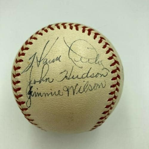 1941 Отбор на Чикаго Къбс Подписа Официален договор с Националната бейзболна лига, с помощта на бейзболни топки с автографи на JSA COA