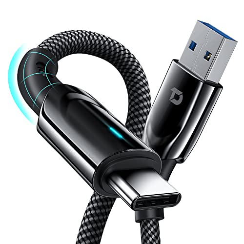 Кабел USB A-Type C, 【 Бързо зареждане 3A 】 Зарядно устройство, USB C, Дълъг кабел в найлонов оплетке дължина【6,6 фута
