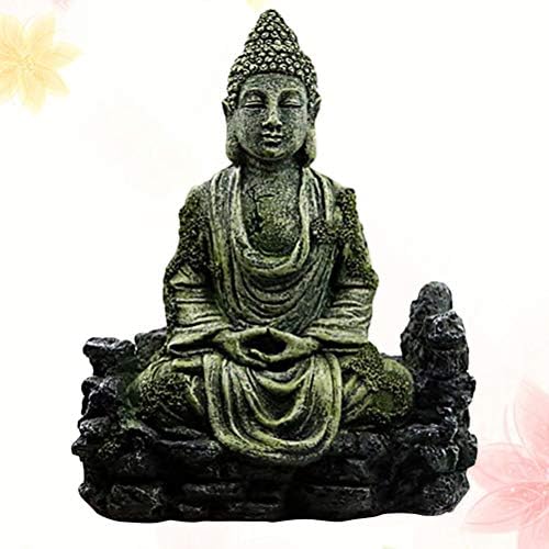 balacoo Креативна Статуя на Буда От Смола, Нежна Статуетка на Седнал Буда, Каменна Украса за Скали, Аквариум за Аквариум