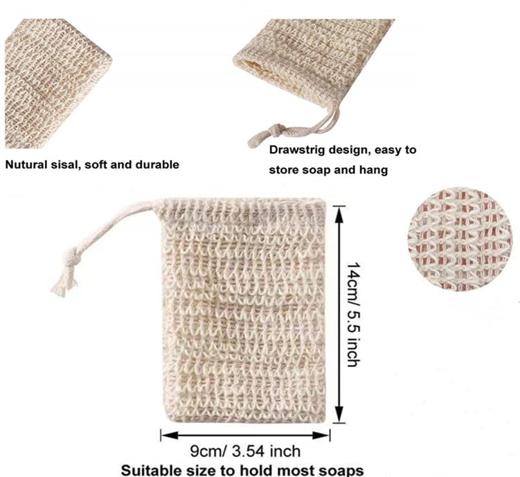 Мрежести Торбички за Пилинг Сапун от 20 Опаковки, Натурални Опаковки за Сапуни Рами ръчно изработени за душ и вана