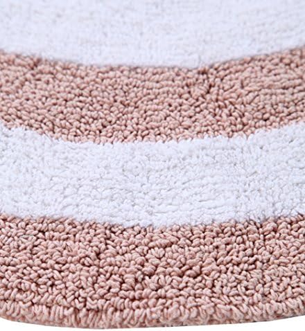 Подложка за баня Saffron Fabs, памук, 36 инча, е кръгла, Обратими, С различен дизайн и от двете страни, коралов/бял на