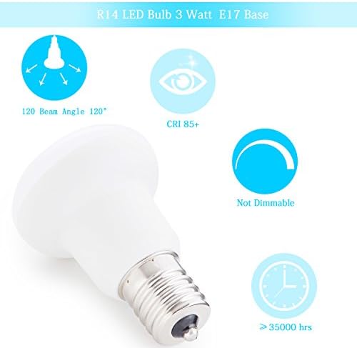 Led лампи YMZM R14 мидълуер R14 E17 3 W (еквивалент на халогенни лампи с мощност 25 W) Дневен Бяла светлина 5000 До Без