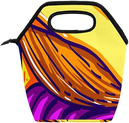Чанта за обяд GUEROTKR за Мъже, Изолиран Обяд-Бокс, Кутия за Обяд за Възрастен, абстрактни цветни фигура под формата на китово графити