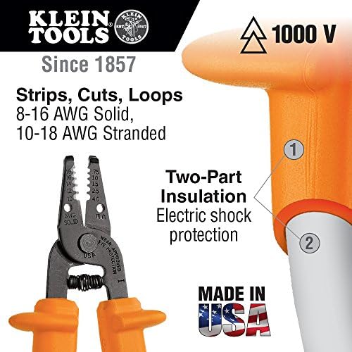 Klein Tools 11055-Устройство за източване на кабели Klein-Kurve с изолация INS, оранжево