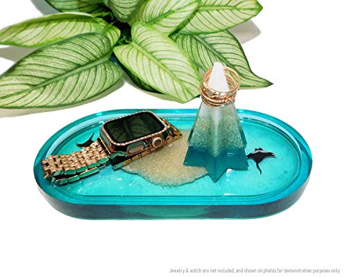 8 бр./компл. Сервировочный тава с морска Костенурка от епоксидна смола с ръчно изработени, 4 поставки за тропически острови,