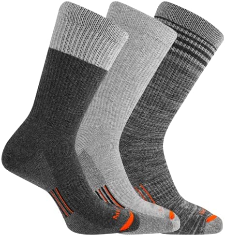 Мъжки и дамски чорапи Merrell от мериносова вълна за работна екип - Унисекс, 3 чифта В опаковка - Удобната наполовина възглавница и еластична превръзка за поддръжка на с