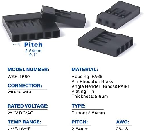 Маша за клеммных скоби WEKESIGO SN-28B Dupont с механизма на палеца 0,1-1,0 mm 2 (AWG28-18) c/w 1550шт Комплект конектори 2.54 мм