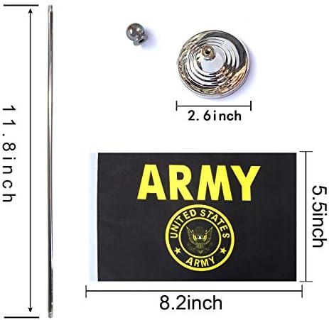 LoveVC Тенис на Знаме със Златен Гребен от Армията на САЩ, Мини-Малко Настолен Знаме на Военното офис САЩ, Настолни Знамена със Стойка, 2 опаковки